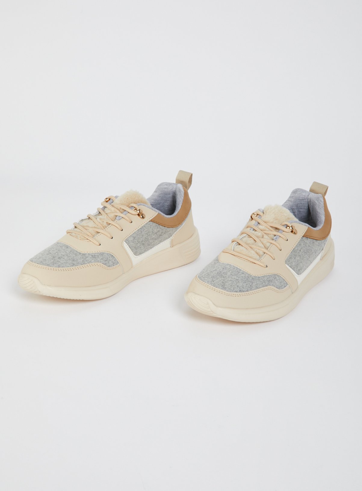 grey felt trainers